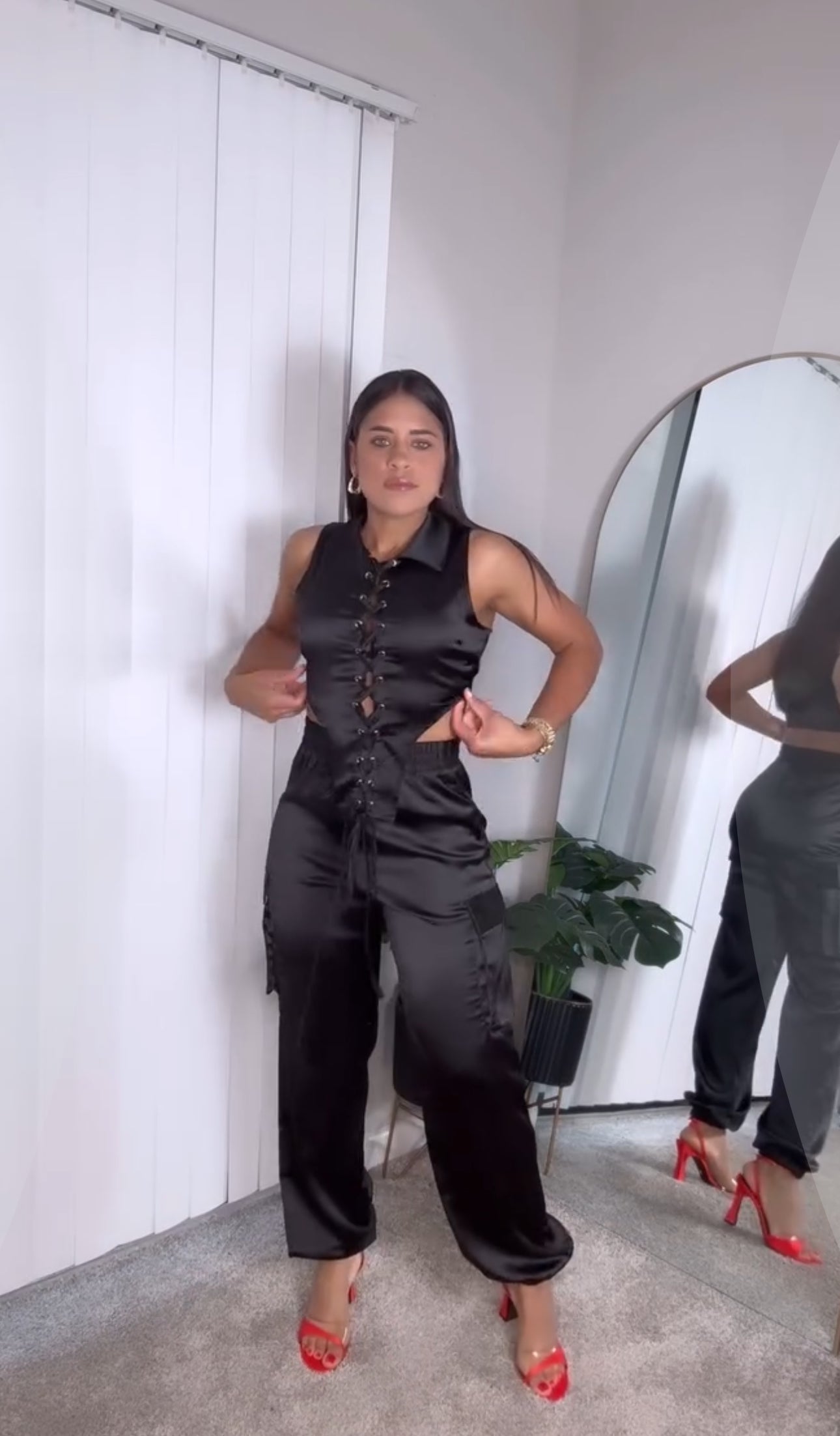 Satin black set