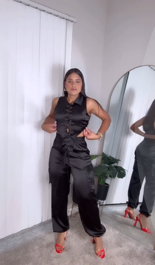Satin black set