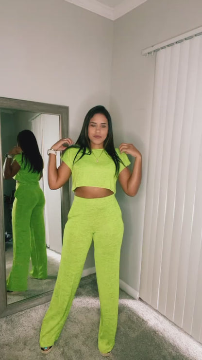 Crop Top an Leg Pant Set